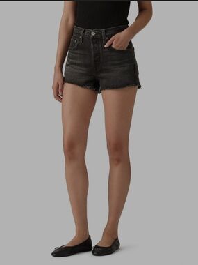 Levi's Black High-Rise Frayed Hem Denim Shorts NWT
